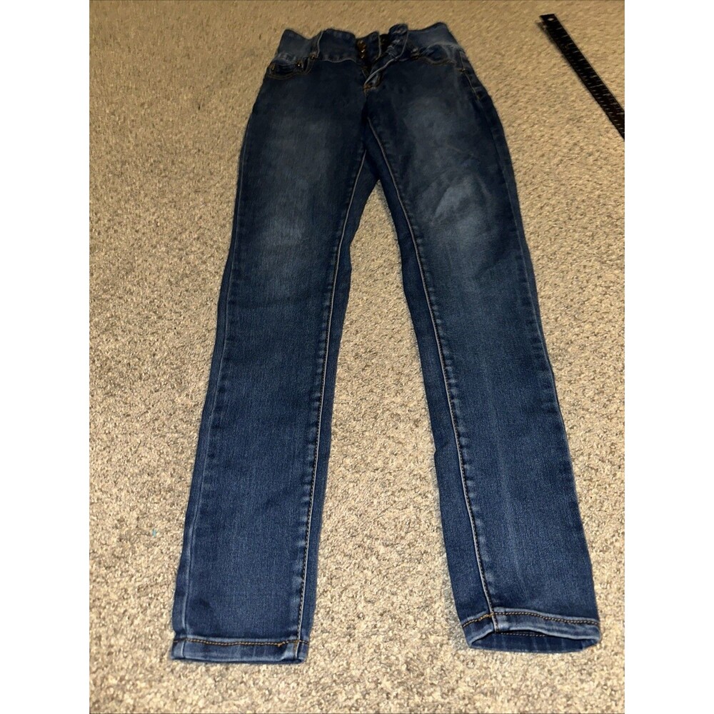 Hammer Jeans Womens Blue Denim Skinny Stretch Jeans Size 3 Button Fly Dark Wash